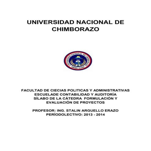 Silabo de Formulación y Evaluacion de Proyectos 