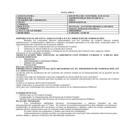 Syllabus sistema control estatal