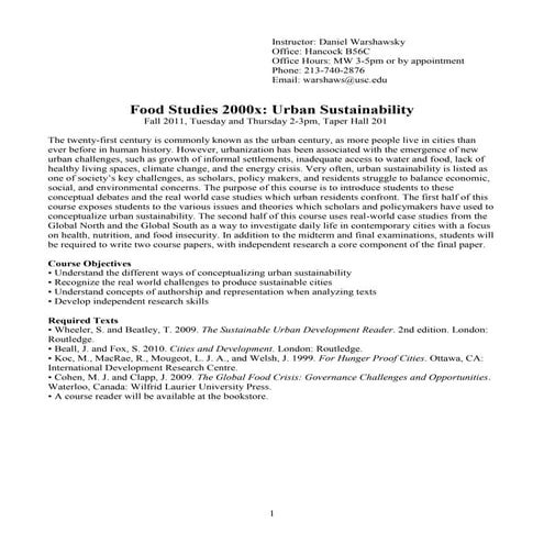 Urban Sustainability