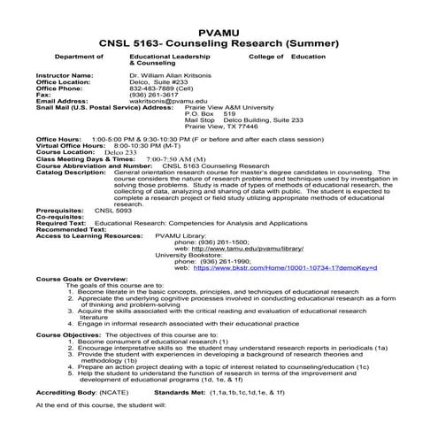 Syllabus (wa) cnsl 5163, summer 2011