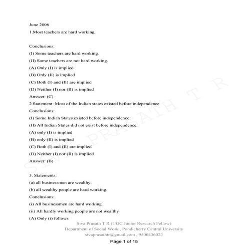 Syllogism previous Year  questions UGC NET (2006-2019) #LearnersEnclave