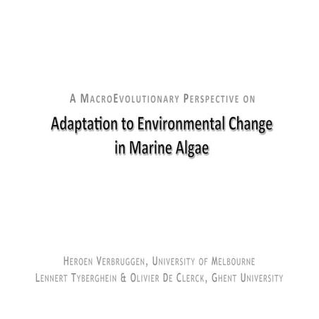 A macroevolutionary perspective on adaptation to environmental change in mari...