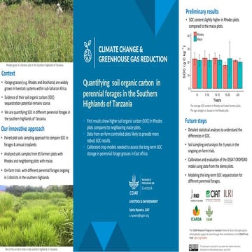 Quantifying soil organic carbon in perennial forages in the southern Highland...