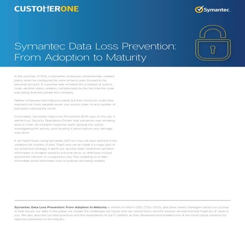 Symantec Data Loss Prevention- From Adoption to Maturity