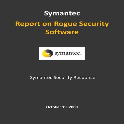 Symantec Report On Rogue Security Software