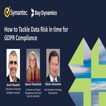 Symantec Webinar Part 3 of 6 How to Tackle Data Protection Risk in Time for G...