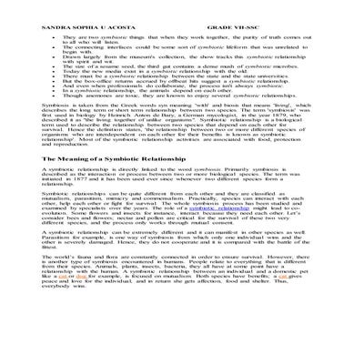 Symbiotic relationships