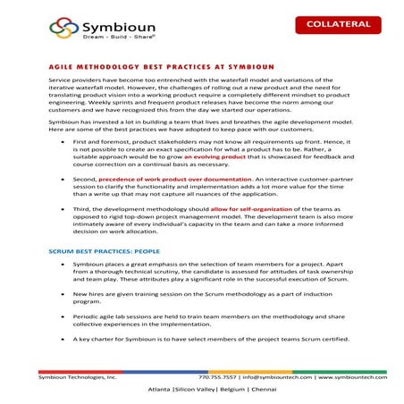 Symbioun's Agile Capabilities