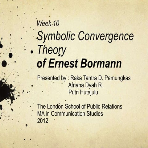 Symbolic convergence theory of ernest bormann