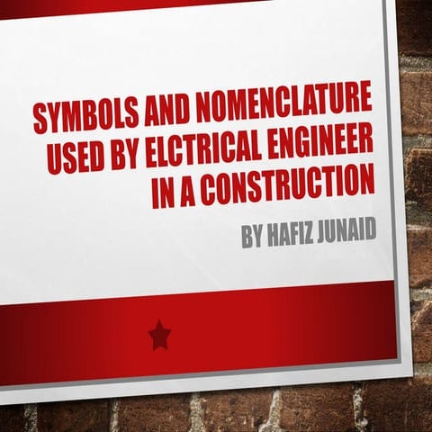 Symbols & Nomenclature Used By Electrical Engineer In A Construction