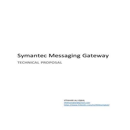 Symantec Messaging Gateway - Technical Proposal (General)