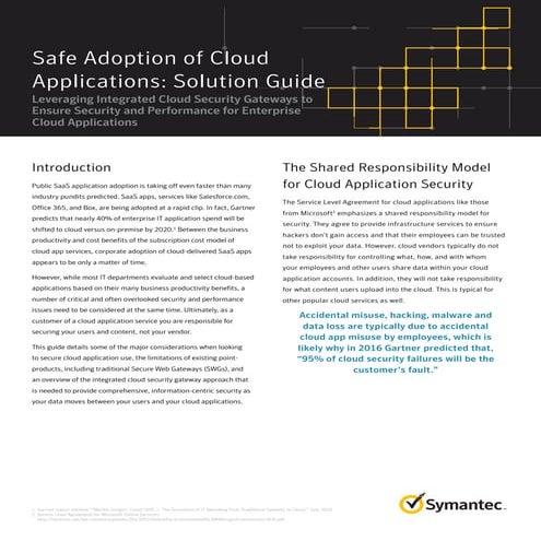  Cloud Application Security --Symantec