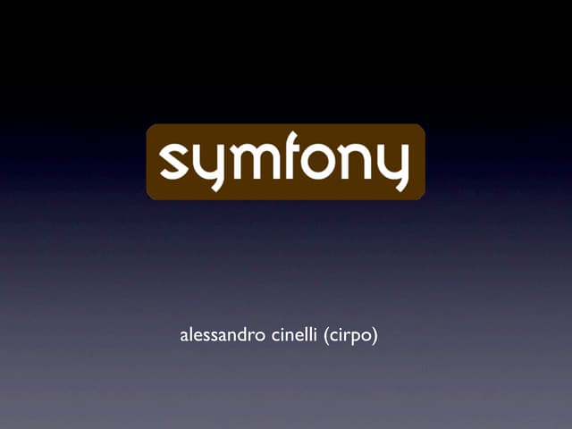 Presentazione framework Symfony 