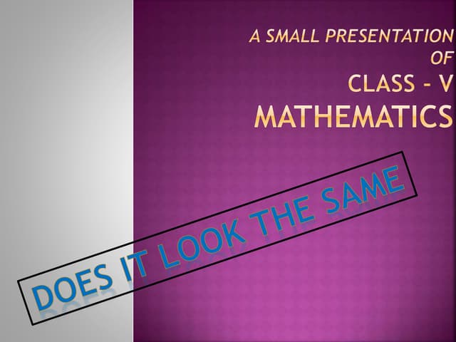 CLASS V MATHS SYMMETRY