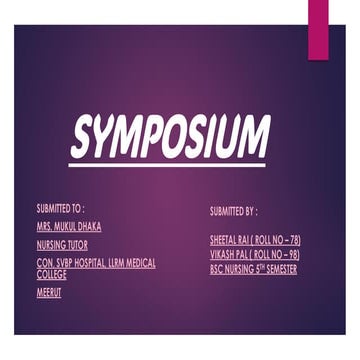Symposium lecture bsc nursing 1234567890
