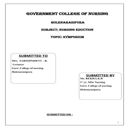 SYMPOSIUM (1).teaching methods 1st year msc nursing