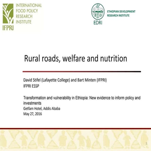 Rural roads, welfare and nutrition