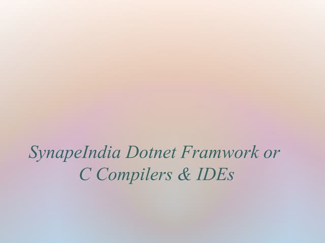 Synapse india dotnet framework development or c
