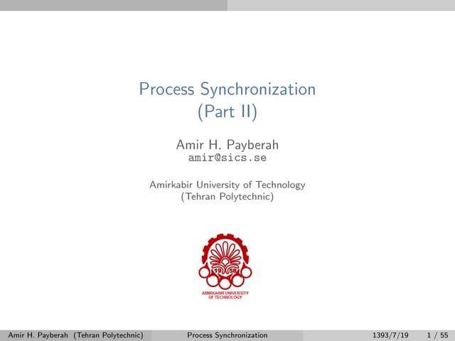 Process Synchronization -  Part2