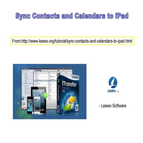 Sync contacts and calendars to i pad