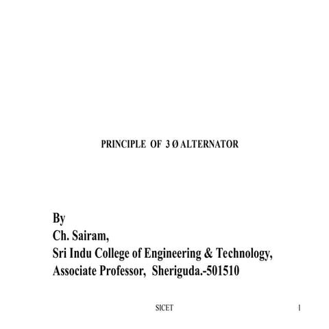 Synchronous machine -Electrical Machines