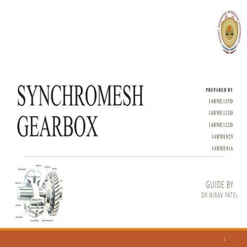 Synchromesh gear box