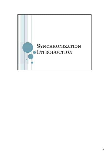 Synchronization Overview