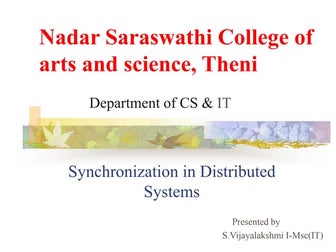 Synchronization in distributed computing