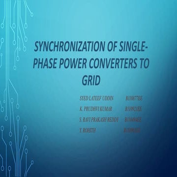 Synchronization of single phase power converters to grid