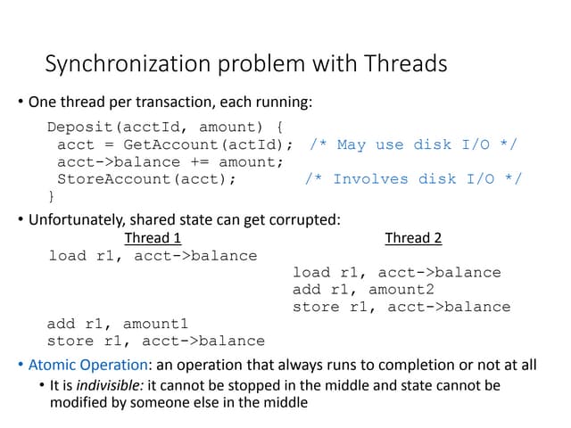 Synchronization problem with threads