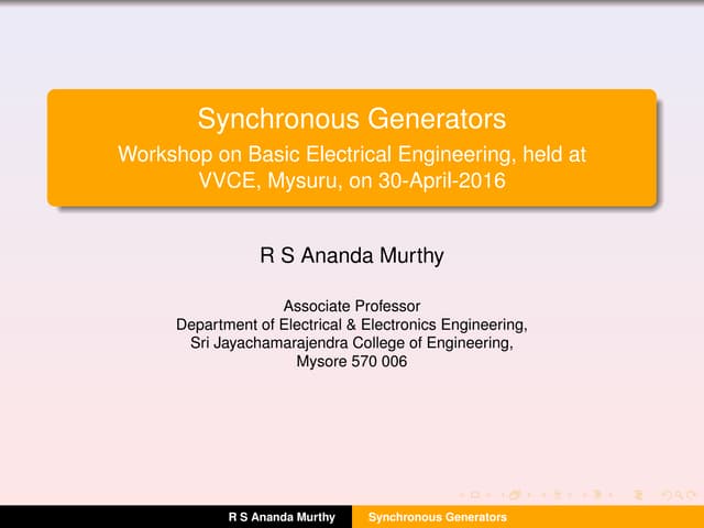 Synchronous Generators Ppt Synchronous Generators Ppt