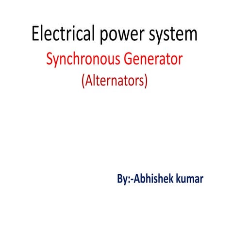 Synchronous generator | PPTX