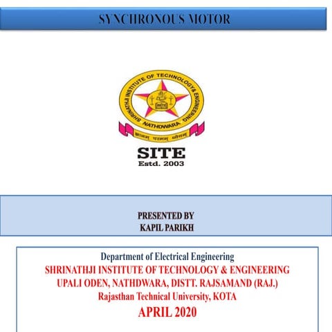 Synchronous Machine Introduction Pptx