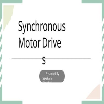 Vector diagram and phasor diagram of synchronous motor | PPTX