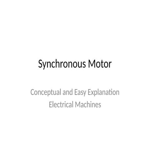 Vector diagram and phasor diagram of synchronous motor | PPTX