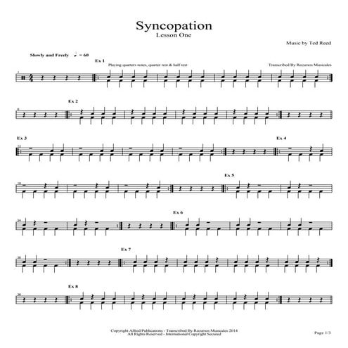 Syncopation - Lesson one - Drums