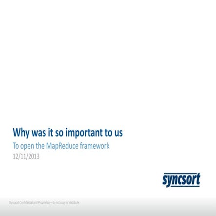 Why Hadoop is important to Syncsort