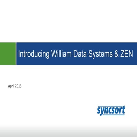 Mainframe Customer Education Webcast: Syncsort Gets Zen