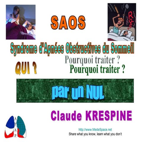 Syndrome d'Apnées Obstructives du Sommeil | PPT