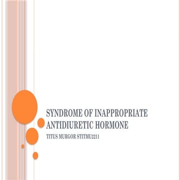Comprehensive Overview of Syndrome of Inappropriate Antidiuretic ...