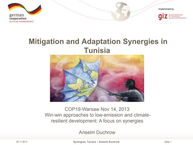Mitigation and Adaptation Synergies in Tunisia