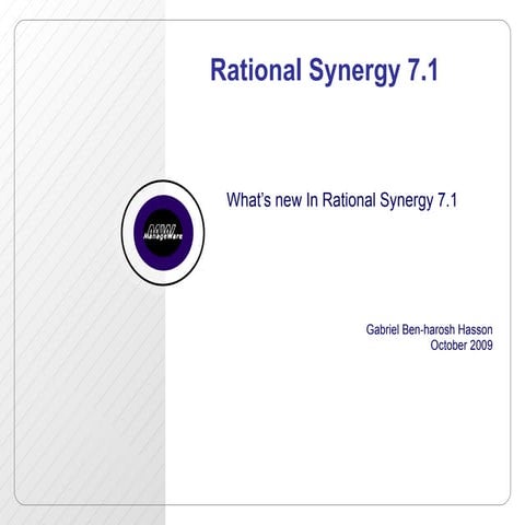 What's new in Rational Synergy 7.1