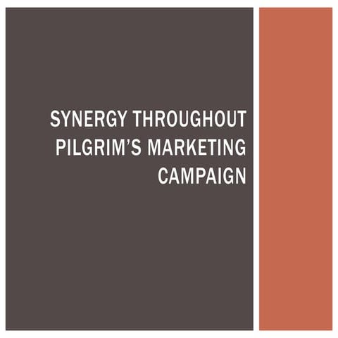 Synergy throughout Pilgrim’s Marketing Campaign