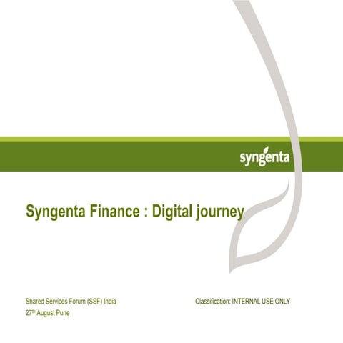 Syngenta's Finance Digital Journey