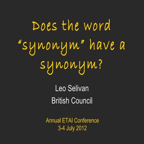 Synonyms ETAI2012