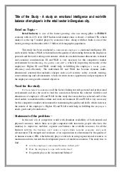 Dissertation on work life balance among female workers