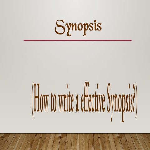 synopsis its content types and how to write