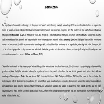 Importance of research in Job satisfaction and