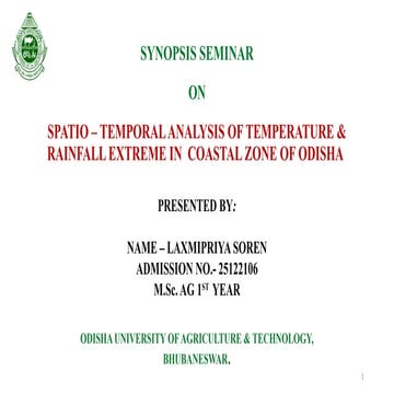 Spatio-Temporal Analysis of Temperature and Rainfall Extremes in ...