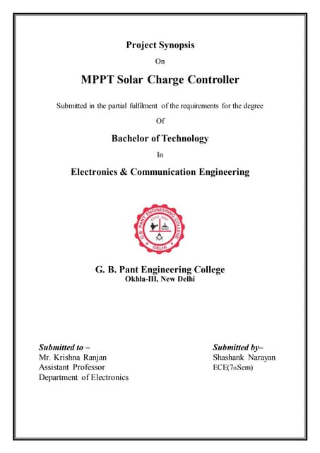 B. Tech. Minor Project Synopsis 